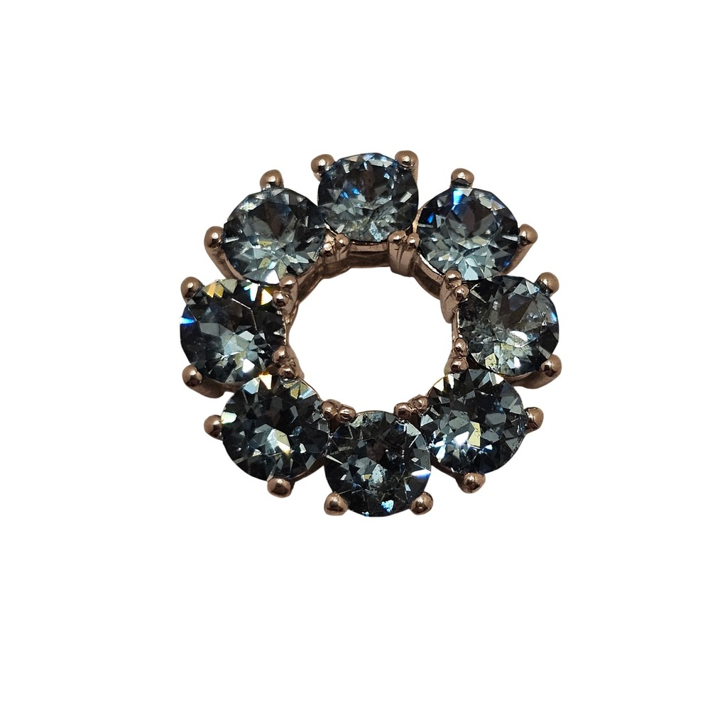 Swarovski Aquamarine Crystal Brass Wreath Pendant 3711973 Blue Silver Tone NIB